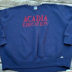 Russell Athletic Acadia Education Navy Sweatshirt size L